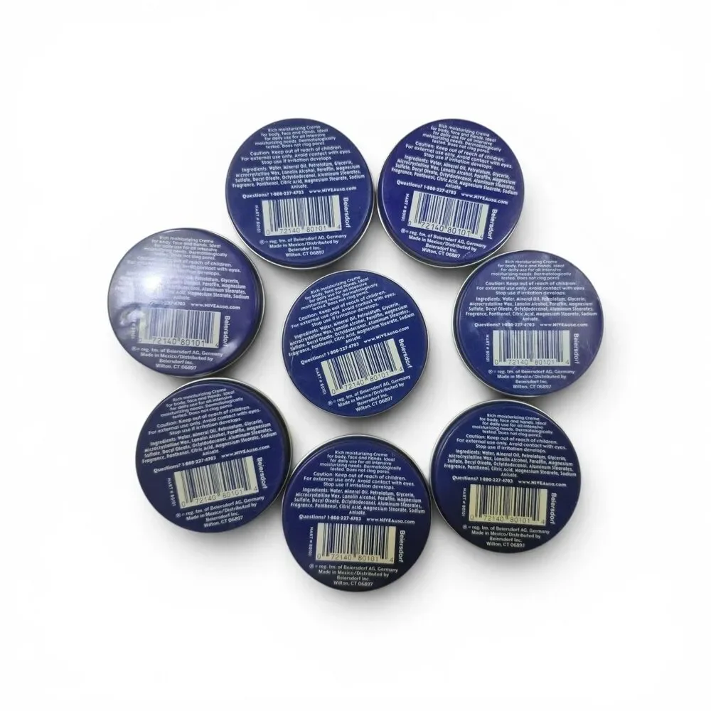 8 Pcs NIVEA Moisturizing Skin Cream 1 oz/30ml Travel Size Creme for Hand, Body